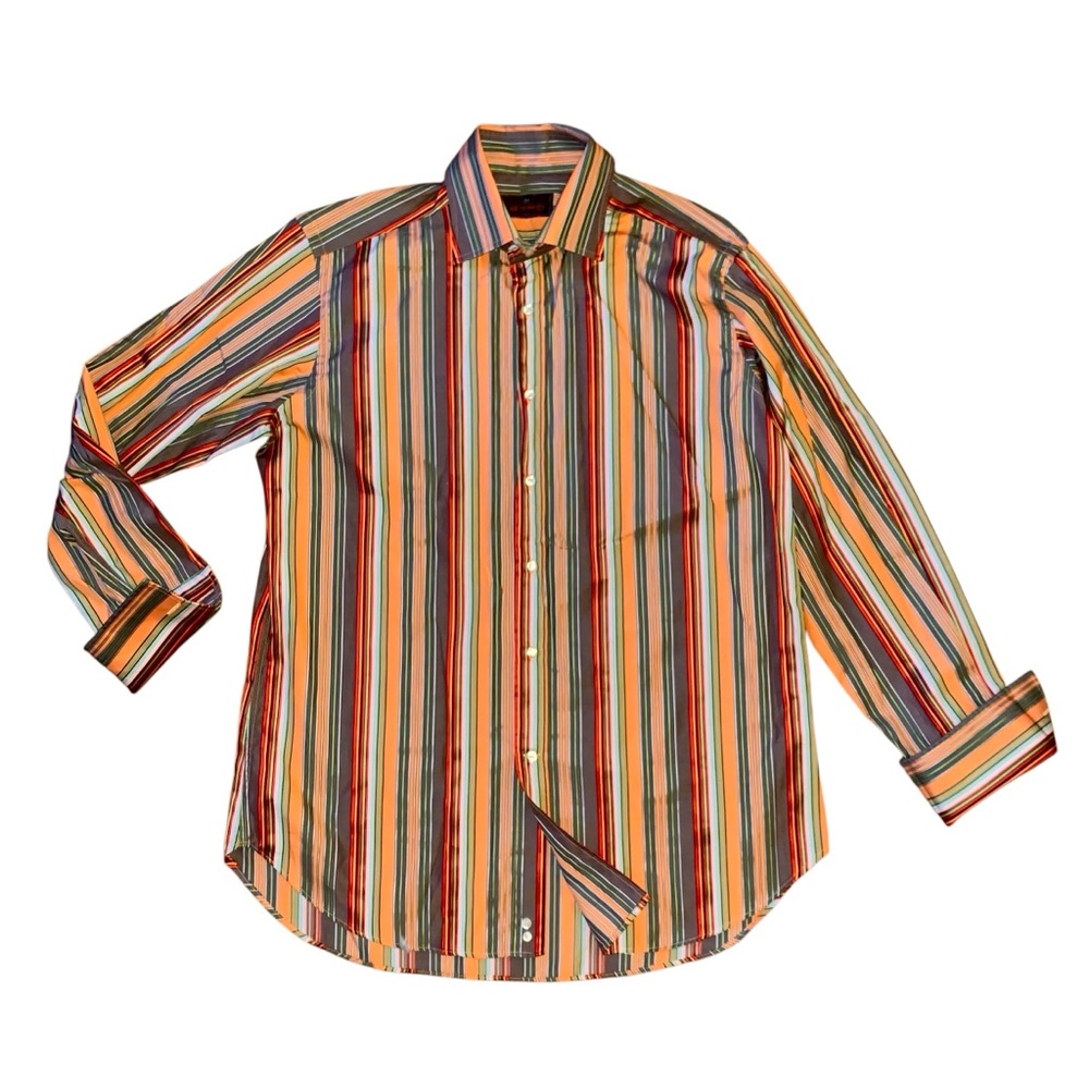 ETRO Vibrant Striped Italian Button Down Shirt